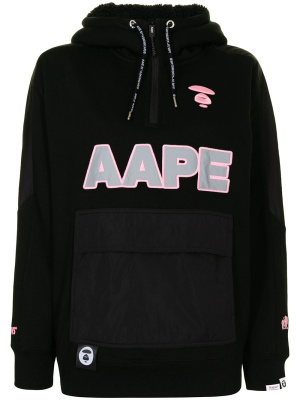 

Logo-embroidered zip-up hoodie, AAPE BY *A BATHING APE® Logo-embroidered zip-up hoodie