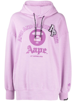 

Logo-patch graphic hoodie, AAPE BY *A BATHING APE® Logo-patch graphic hoodie