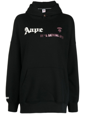 

Logo print hoodie, AAPE BY *A BATHING APE® Logo print hoodie