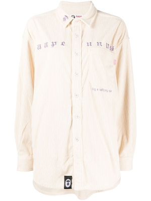 

Embroidered-logo corduroy shirt, AAPE BY *A BATHING APE® Embroidered-logo corduroy shirt