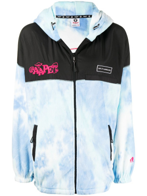 

Tie-dye hooded fleece jacket, AAPE BY *A BATHING APE® Tie-dye hooded fleece jacket