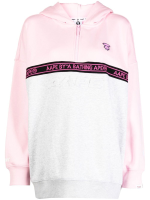 

Logo-tape pullover hoodie, AAPE BY *A BATHING APE® Logo-tape pullover hoodie