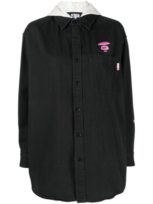 

Button-up denim shirt, AAPE BY *A BATHING APE® Button-up denim shirt