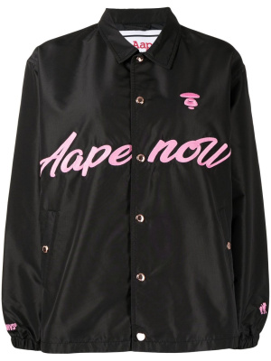 

Embroidered-logo shirt jacket, AAPE BY *A BATHING APE® Embroidered-logo shirt jacket