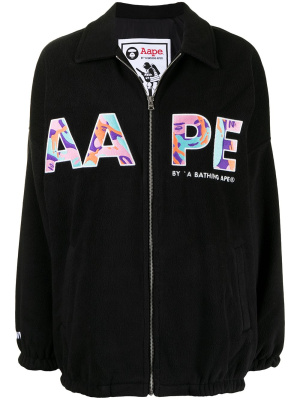 

Logo-embroidered bomber jacket, AAPE BY *A BATHING APE® Logo-embroidered bomber jacket