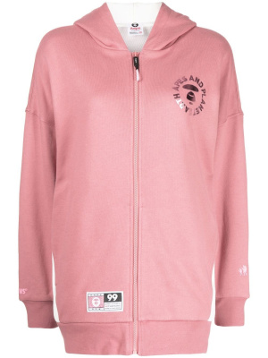 

Logo-print zip-up hoodie, AAPE BY *A BATHING APE® Logo-print zip-up hoodie