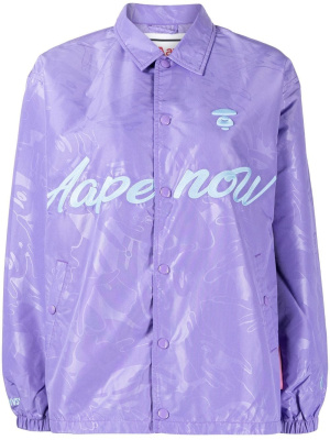 

Logo-printed button-front jacket, AAPE BY *A BATHING APE® Logo-printed button-front jacket