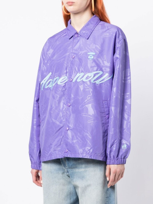 

Logo-printed button-front jacket, AAPE BY *A BATHING APE® Logo-printed button-front jacket