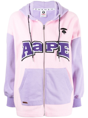 

Logo-embroidered hoodie, AAPE BY *A BATHING APE® Logo-embroidered hoodie