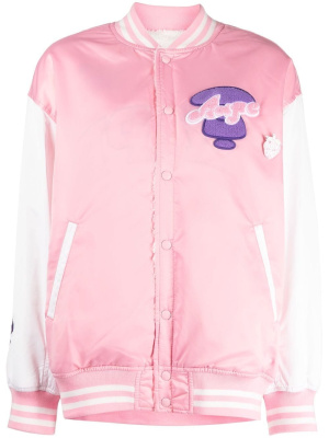 

Logo-embroidered baseball jacket, AAPE BY *A BATHING APE® Logo-embroidered baseball jacket