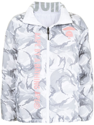 

Camouflage print puffer jacket, AAPE BY *A BATHING APE® Camouflage print puffer jacket