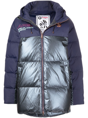

Logo-plaque puffer jacket, AAPE BY *A BATHING APE® Logo-plaque puffer jacket