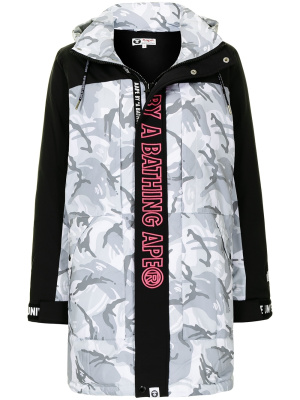 

Graphic-print hooded padded coat, AAPE BY *A BATHING APE® Graphic-print hooded padded coat