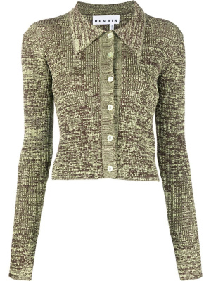 

Ribbed-knit buttoned-up top, REMAIN Ribbed-knit buttoned-up top