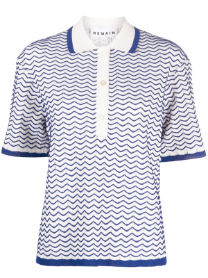 

Chevron-knit short-sleeve blouse, REMAIN Chevron-knit short-sleeve blouse