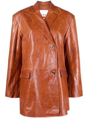 

Double-breasted leather blazer, REMAIN Double-breasted leather blazer