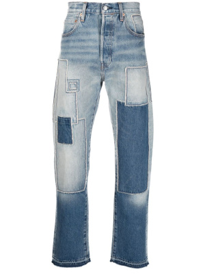 

Patchwork-design straight-leg jeans, Levi's: Made & Crafted Patchwork-design straight-leg jeans