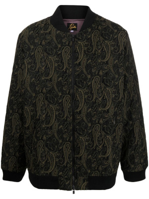 

Paisley-embroidered bomber jacket, Needles Paisley-embroidered bomber jacket