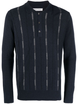 

Striped wool polo shirt, Wood Wood Striped wool polo shirt
