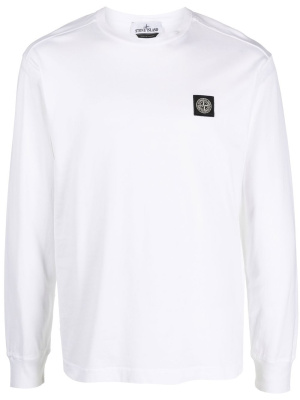

Compass-motif long-sleeved T-shirt, Stone Island Compass-motif long-sleeved T-shirt