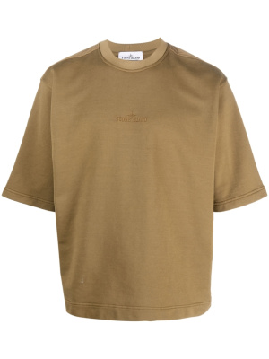 

Embroidered-logo cotton T-shirt, Stone Island Embroidered-logo cotton T-shirt