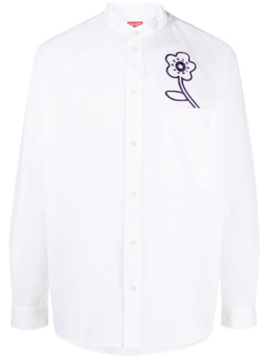 

Floral-embroidered cotton shirt, Kenzo Floral-embroidered cotton shirt