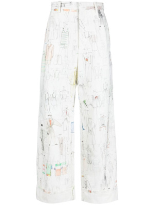 

Graphic-print wide-leg trousers, Kenzo Graphic-print wide-leg trousers