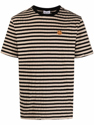 

Logo-patch striped cotton T-shirt, Kenzo Logo-patch striped cotton T-shirt