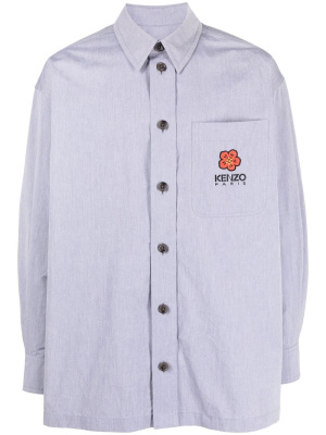 

Logo-embroidered cotton shirt, Kenzo Logo-embroidered cotton shirt