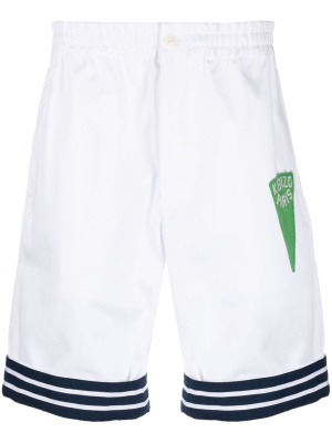 

Stripe-border cotton shorts, Kenzo Stripe-border cotton shorts