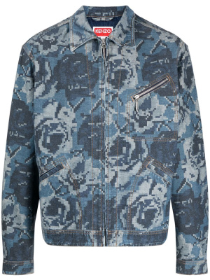

Pixilated-print denim jacket, Kenzo Pixilated-print denim jacket