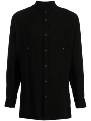 

Band-collar long-sleeved shirt, Yohji Yamamoto Band-collar long-sleeved shirt