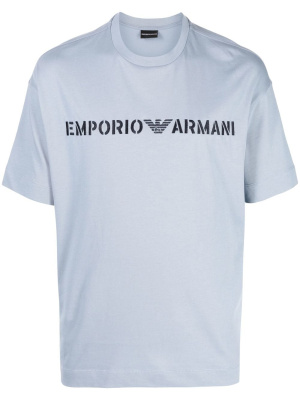 

Logo-print cotton T-shirt, Emporio Armani Logo-print cotton T-shirt