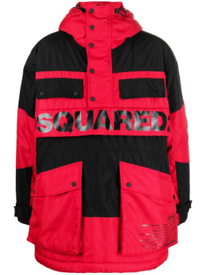 

Logo-print detail padded coat, Dsquared2 Logo-print detail padded coat