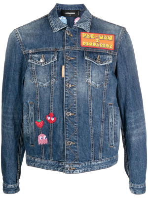 

Logo-patch long-sleeve denim jacket, Dsquared2 Logo-patch long-sleeve denim jacket