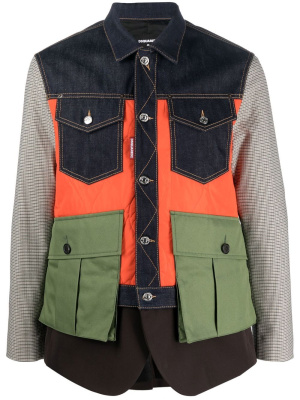 

Patchwork buttoned jacket, Dsquared2 Patchwork buttoned jacket