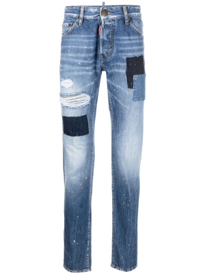 

Straight-leg patchwork jeans, Dsquared2 Straight-leg patchwork jeans