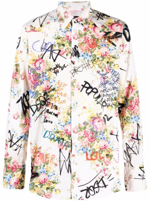 

Graffiti-print floral shirt, Dsquared2 Graffiti-print floral shirt