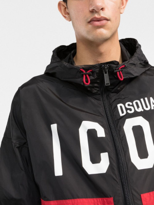 

Icon colour-block logo-print jacket, Dsquared2 Icon colour-block logo-print jacket