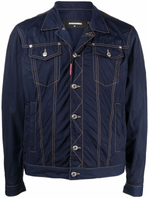 

Welt-pockets buttoned denim jacket, Dsquared2 Welt-pockets buttoned denim jacket