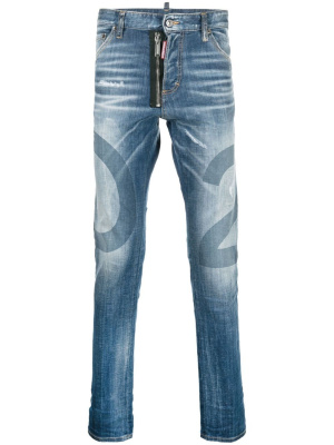 

Logo-wash distressed skinny jeans, Dsquared2 Logo-wash distressed skinny jeans