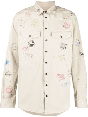 

Paint-print stamp-design shirt, Dsquared2 Paint-print stamp-design shirt