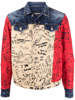 

Graffiti-print denim jacket, Dsquared2 Graffiti-print denim jacket