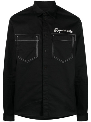 

Logo-embroidered cotton shirt, Dsquared2 Logo-embroidered cotton shirt
