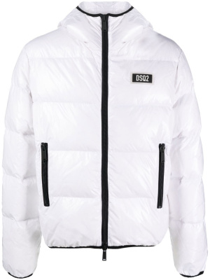 

Logo-patch hooded down jacket, Dsquared2 Logo-patch hooded down jacket