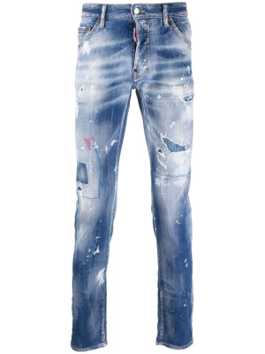 

Logo-embroidered slim-cut jeans, Dsquared2 Logo-embroidered slim-cut jeans