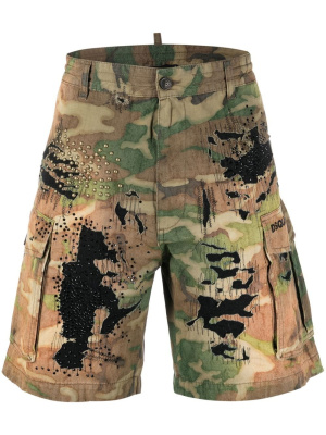 

Logo-print distressed shorts, Dsquared2 Logo-print distressed shorts