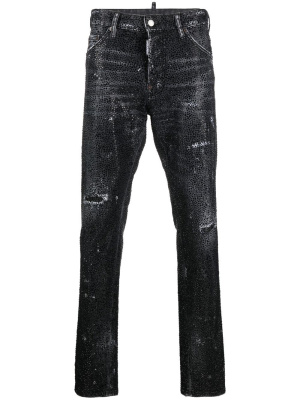 

Crystal-embellished straight-leg jeans, Dsquared2 Crystal-embellished straight-leg jeans