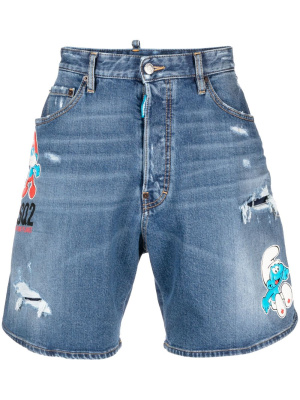 

Logo-patch denim shorts, Dsquared2 Logo-patch denim shorts