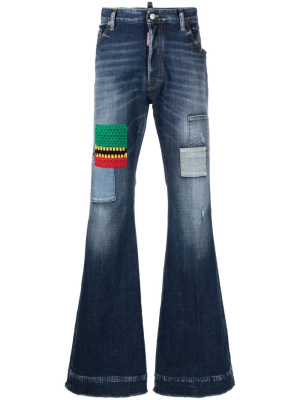 

Patchwork wide-leg jeans, Dsquared2 Patchwork wide-leg jeans
